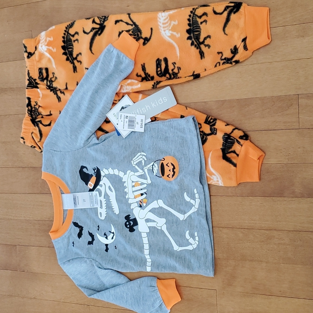 Toddler Boys Girls Jellifish DINOSAUR Halloween Pajamas Size 2T   T-Rex NWT